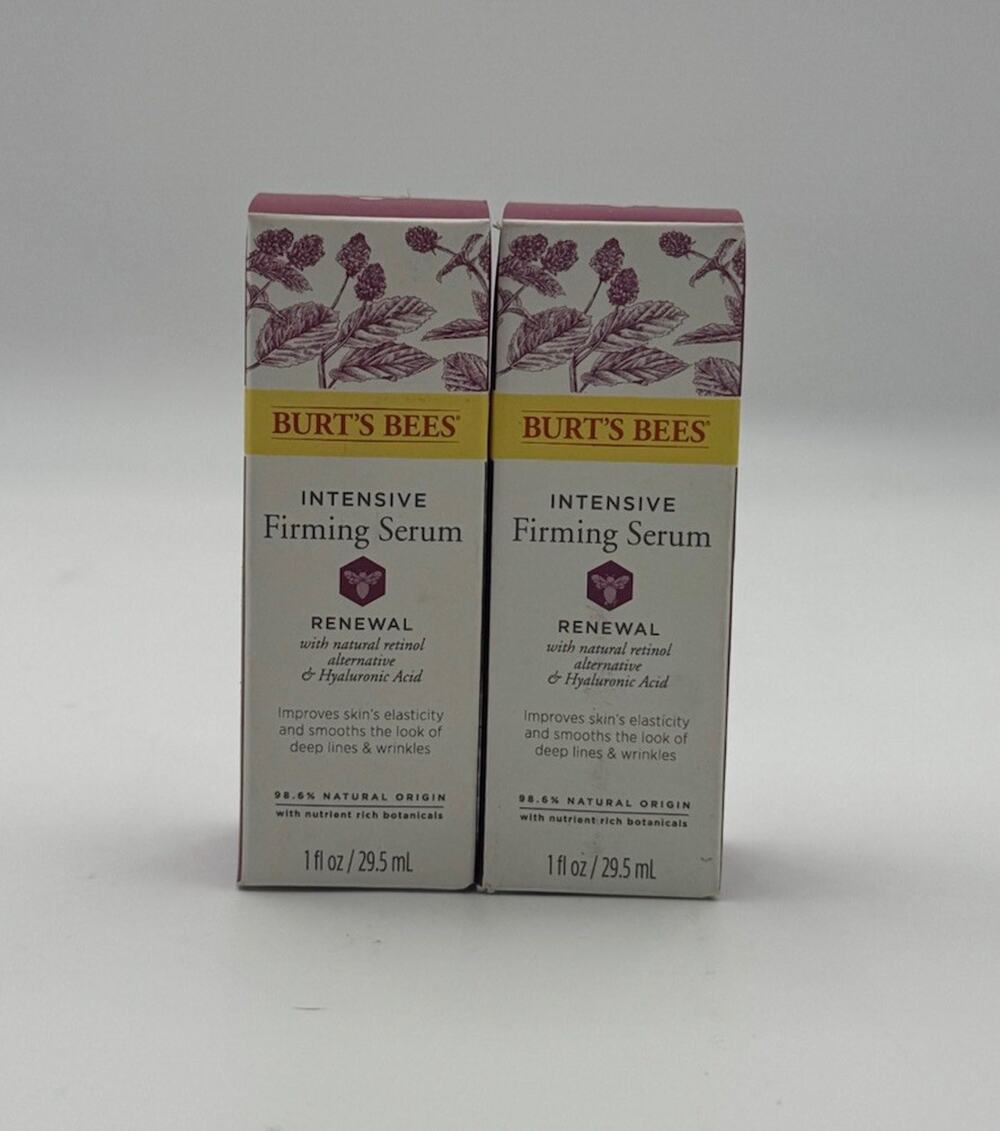 2 Pk: Burt's Bees Renewal Intensive Firming Serum 1oz Smoothes Skin New & SEALED